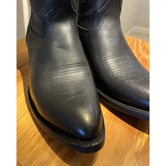 Alvies Boots Men 8.5 D Black Leather Classic Western * Display Pair * NWOB main image 4